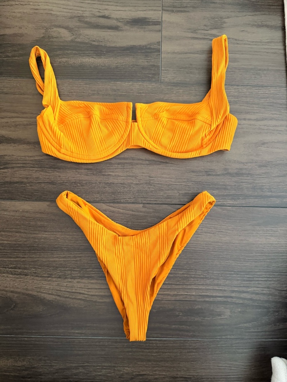 l*space Ribbed Orange Bikini Set